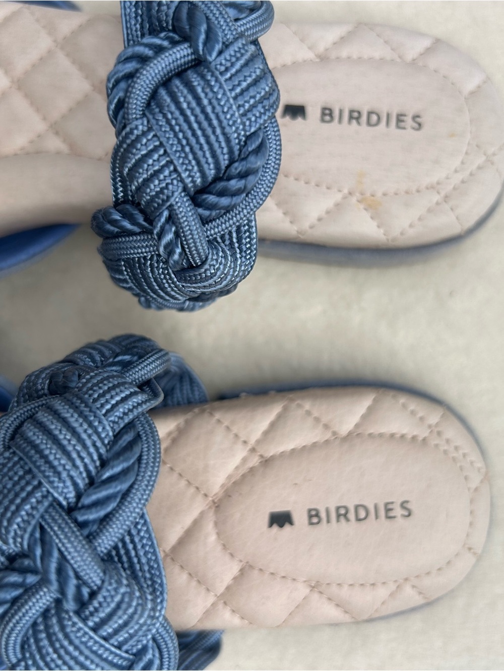 Birdies Swan Bracelet Mule in Denim Blue Suede Slip On Sandal Size 9.5 - Picture 2 of 10